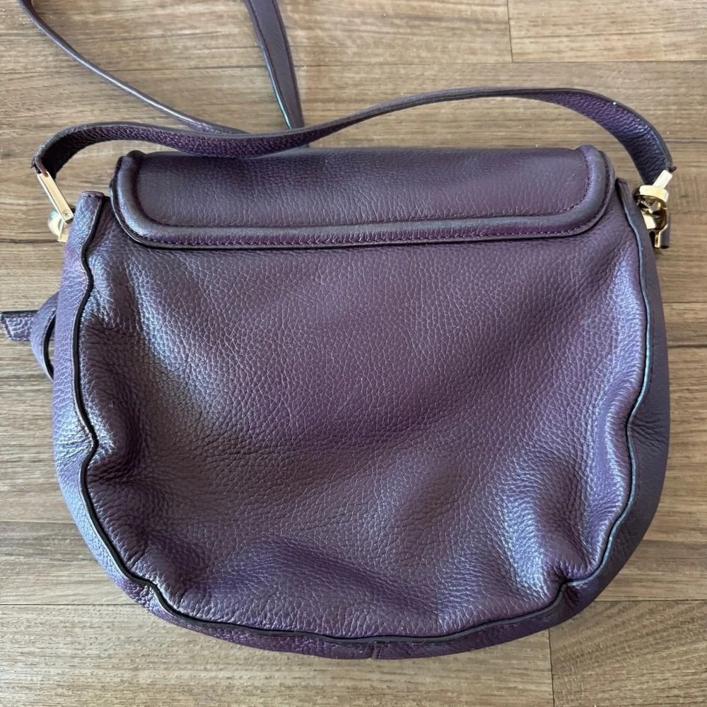 Kate Spade Oliver Street Logo Purse Dark Purple Leather Cross Body Bag - Picture 7 of 14